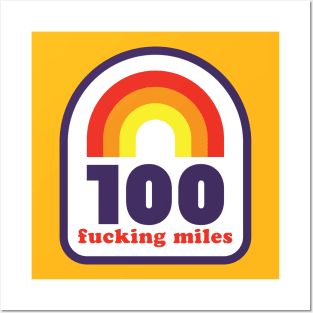 100 Mile Trail and Ultra Running Rainbow Funny Posters and Art